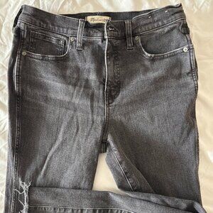 Madewell Mid Rise Stovepipe Charcoal Grey Jeans size 28